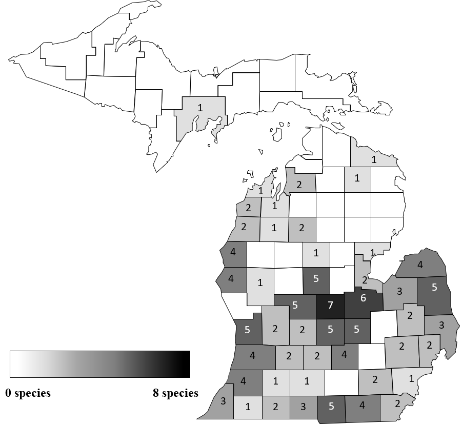 Number of herbicide-resistant weed species in Michigan 